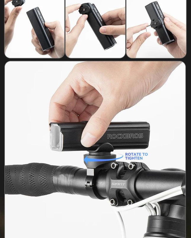 ROCKBROS Bike Light 1500LM5000mAh Type-C Bicycle Light Temperature Control  IPX6 Aluminum LED Light Front Lamp Cycling Headlight