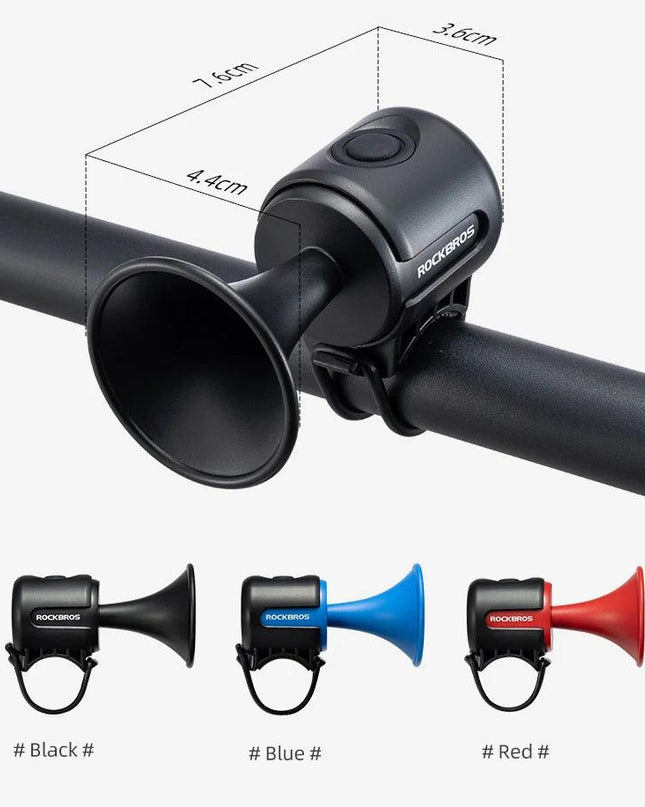 ROCKBROS Bike Bell Electronic Loud Horn ABS 120db Safety Electric Bell IPX4 Speaker Alarm Ring Bicycle Handlebar Warning Bell