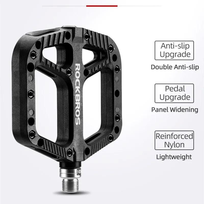 ROCKBROS Ultralight Seal Bearings Bicycle Bike Pedals Cycling Nylon Road bmx Mtb Pedals Flat Platform Bicycle Parts Accessories