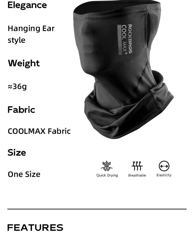 ROCKBROS Summer Cool Mask Cycling Face Mask UV Sun Protection Silk Bike Headwear Breathable Outdoor Fishing Face Cover Bandana