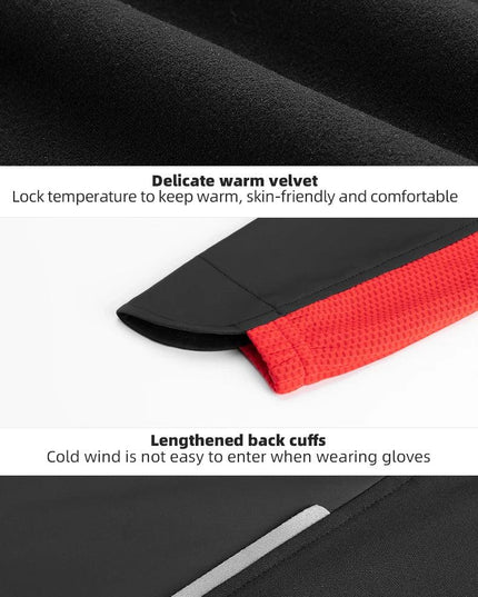 ROCKBROS Cycling Jersey Sets Winter Bicycle Clothes Windproof Thermal Fleece Bike Long Pants Outdoor Fishing Hiking Camping