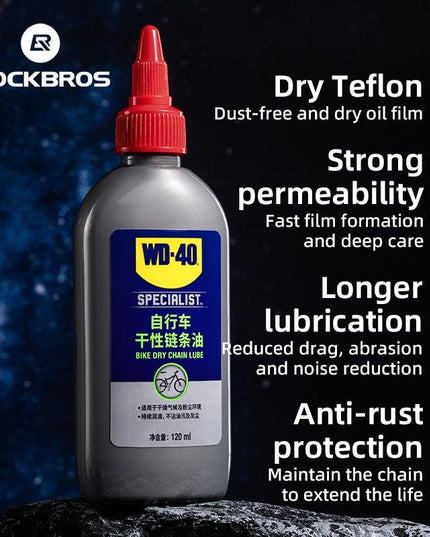 ROCKBROS WD40 120ML Chain Lubricant Dry Lube Chain Oil Long-Lasting Bike Chain Oil Anti-Rust Protection Co-branded Chain Oil