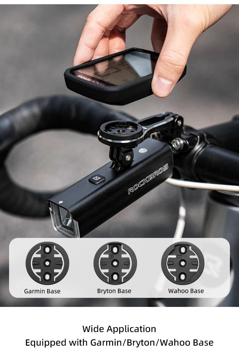 ROCKBROS Bike Bracket Front Light Lamp Holder Aluminum Alloy Extension Holder for Bicycle Computer Wahoo Bryton Garmin Bracket