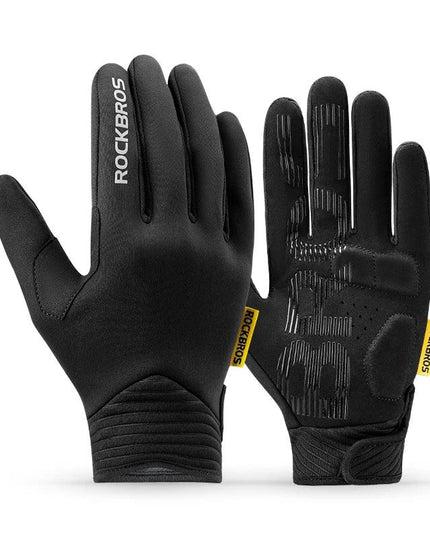 ROCKBROS Cycling Gloves MTB Road Bike Non-slip Gloves Touch Screen Winter Thermal Fleece Warmer Windproof Gloves Full Finger