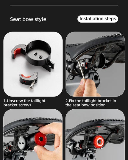 ROCKBROS Bicycle Smart Auto Brake Sensing Light IPx6 Waterproof Type-C Charging Taillight Bike Rear Light Accessories Q5 Mini