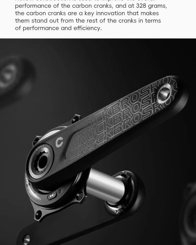 ROCKBROS Ultralight Carbon Fiber Bicycle Crank Chain wheel Spindle 162.5/165/167.5/170/172.5/175MM 52-36T  Transmission Systems