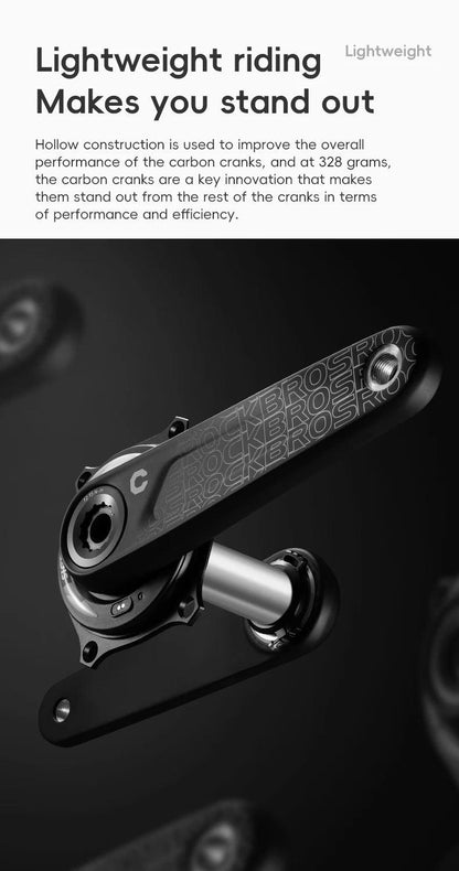 ROCKBROS Ultralight Carbon Fiber Bicycle Crank Chain wheel Spindle 162.5/165/167.5/170/172.5/175MM 52-36T  Transmission Systems