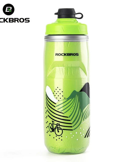 ROCKBROS Cycling Water Bottle Cold Water Insulated Thermal Silicone Bottle Fitness Outdoor Bicycle Portable 620ml Water Kettle