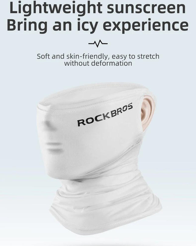 ROCKBROS Summer Face Scarf Neck Sun Protection Silk Cycling Headwear Motorcycle Scooter MTB Road Cycling Mask Breathable Bandana