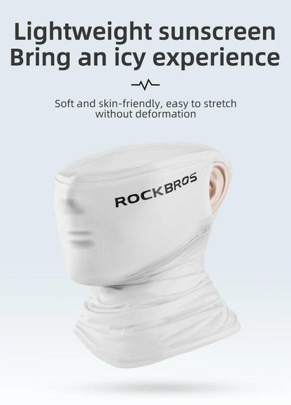 ROCKBROS Summer Face Scarf Neck Sun Protection Silk Cycling Headwear Motorcycle Scooter MTB Road Cycling Mask Breathable Bandana