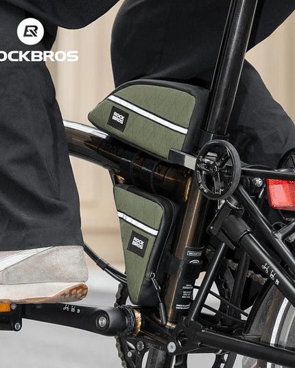 ROCKBROS Mini Triangle Bag Portable Bicycle Bag Ultralight Top Front Tube Frame Triangle Bag for Brompton Bike Cycling Accessory