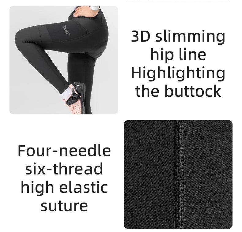 ROCKBROS TVI Series Bicycle Pants Pads Italy Imported Fleece Warm Windproof Tights Leggings High Elasticity Cycling Trousers