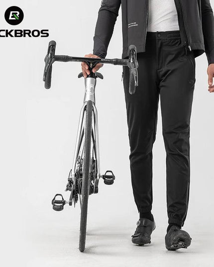 ROCKBROS Cycling Pants Windproof Warm Autumn Winter Bike Pants Fleece-lined Long Pants Riding Fitness Trousers Sport Equipment