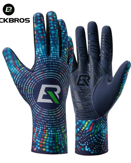 ROCKBROS Cycling Gloves Winter Warm Fleece Long Finger Gloves Mountain Road Cycling Gloves Full Finger Lengthened Wrist Guards