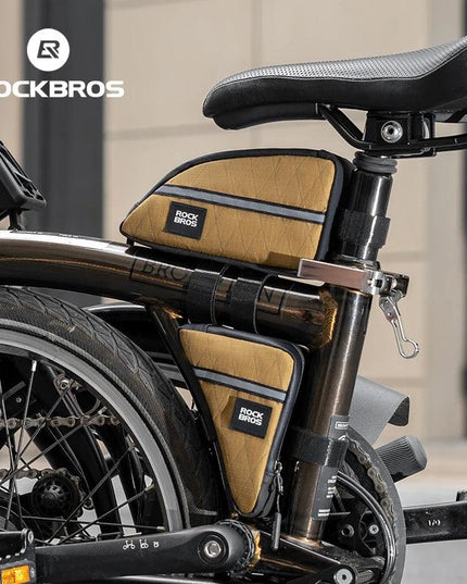 ROCKBROS Bicycle Bag Ultralight Top Front Tube Frame Triangle Bag for Brompton Bike 0.8L Lengthened Design Bike Bag Accessories
