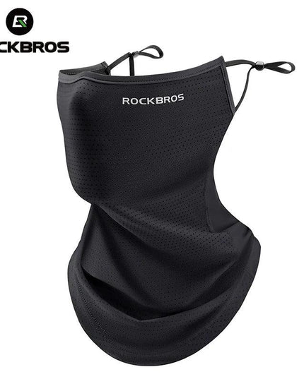 ROCKBROS Summer Ice Silk Mask Anti-UV Quick-drying Face Cover Sunscreen Bandana Breathable Neck Protection Hanging Ear Scarf