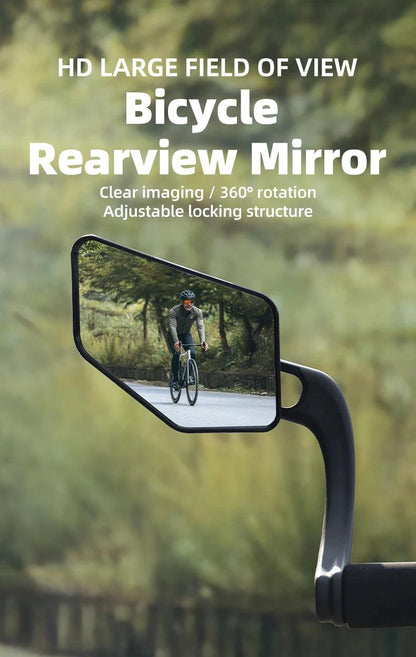 ROCKBROS Bicycle Mirrors MTB Bike HD Grip Plug In Bicycle Rearview Mirror 360° Adjustable Rotating Plane Mirror Bike Accessories