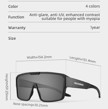 ROCKBROS Cycling Sunglasses Polarized UV Protection Set Glasses Frame for Myopia Glasses Running Fishing Cyling Goggles