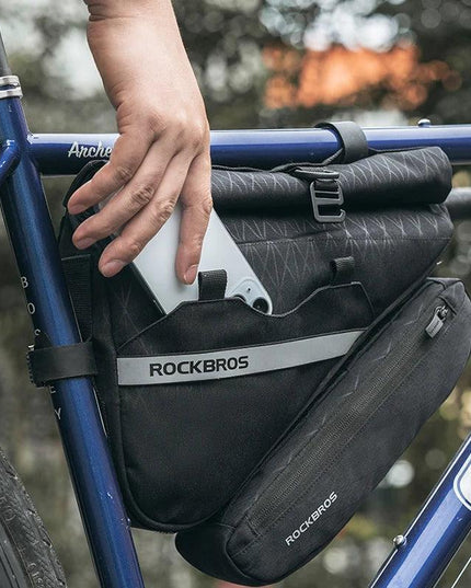 ROCKBROS Combination Bike Bag Triangle Bag Front Tube Bag Large Capacity MTB Road Frame Bag Reflective Bicycle Accessories
