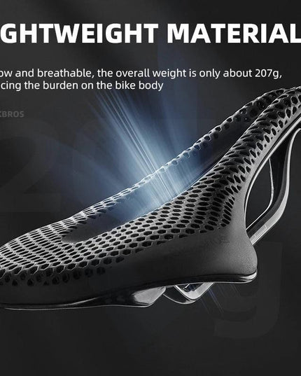 ROCKBROS Ultralight Bicycle Saddle 3D Printing Integrated Zonal Shock Absorption Comfortable MTB Road Bike Seat Spare Parts