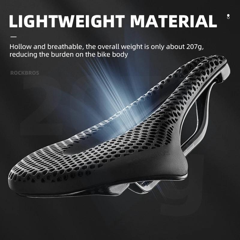 ROCKBROS Ultralight Bicycle Saddle 3D Printing Integrated Zonal Shock Absorption Comfortable MTB Road Bike Seat Spare Parts