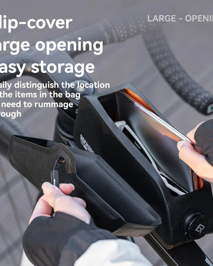 ROCKBROS Waterproof Bicycle Top Tube Bag Lightweight Bike Frame Pack Durable Cycling Storage Bag for Mountain and Road Bikes