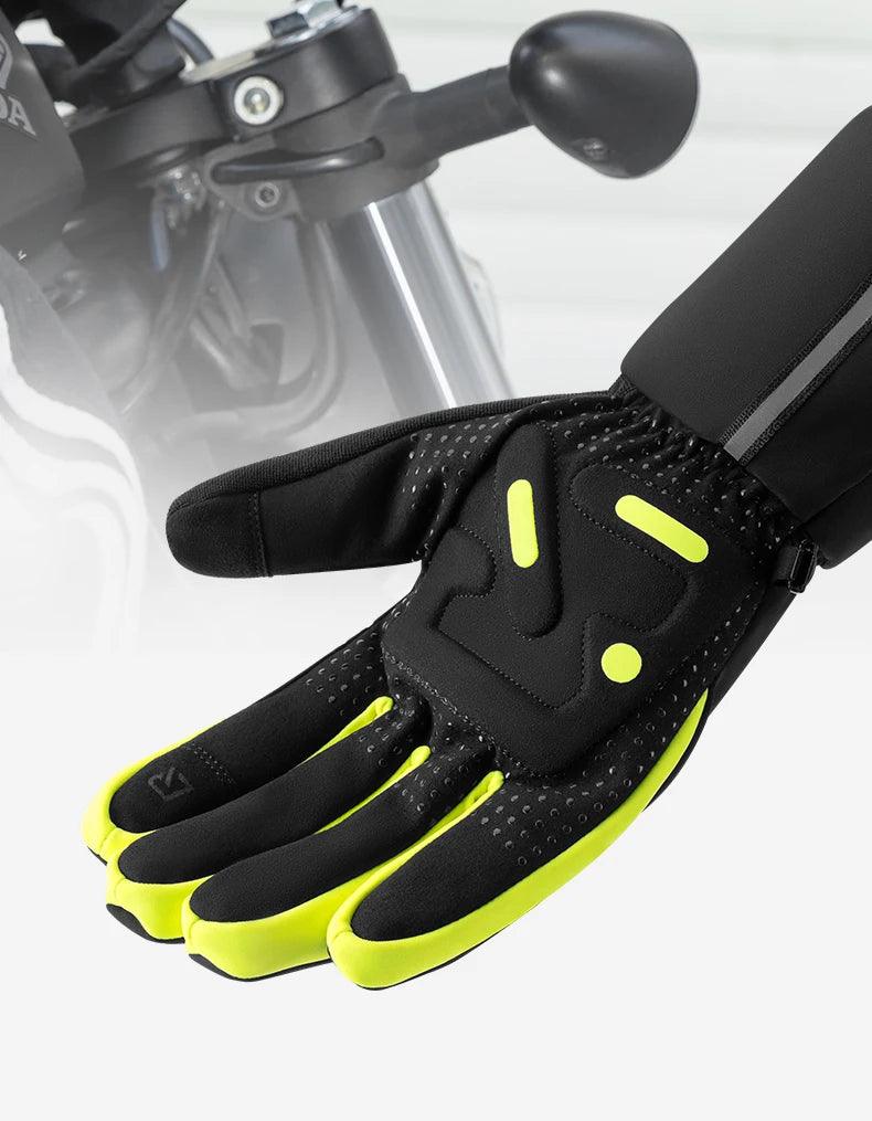 ROCKBROS Warm Heating Gloves Cycling Electric Heating Gloves Intelligent Sensing Winter Thermal Ski Long Glove Type-C charging