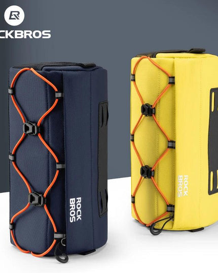 ROCKBROS Bicycle Front Tube Bag 2.2L Capacity Handlebar Bag Waterproof Multifunction Portable Shoulder Bag Tube Bag Elastic Band