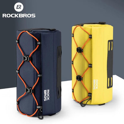 ROCKBROS Bicycle Front Tube Bag 2.2L Capacity Handlebar Bag Waterproof Multifunction Portable Shoulder Bag Tube Bag Elastic Band