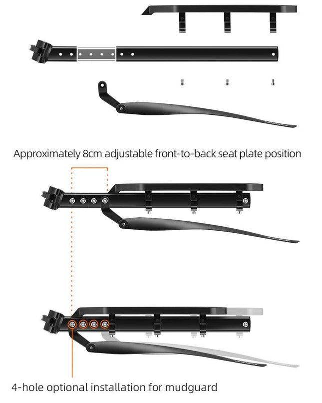 ROCKBROS Bicycle Luggage Carrier Aluminum Alloy Shelf MTB Cycling Bicycle Front Rack With Taillight Seatpost Bag Holder Stand