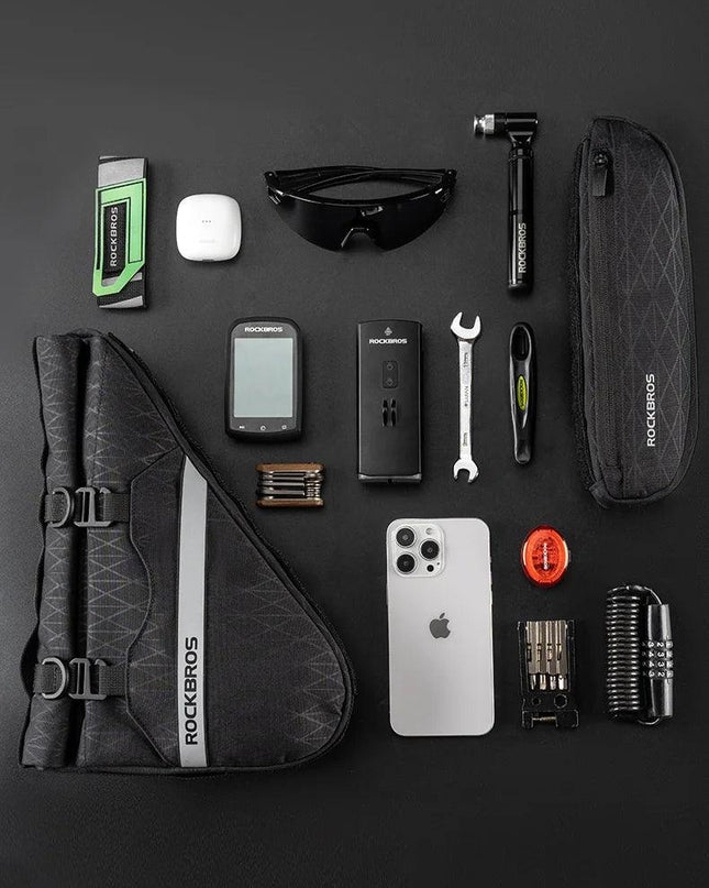 ROCKBROS Combination Bike Bag Triangle Bag Front Tube Bag Large Capacity MTB Road Frame Bag Reflective Bicycle Accessories