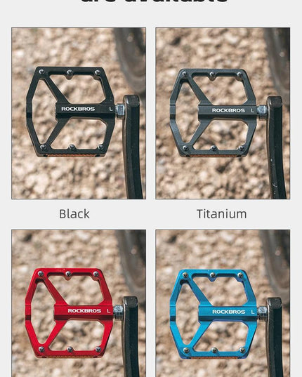 ROCKBROS Bicycle Pedals Save Effort Aluminum Alloy Anti-slip MTB Road Mountain Reflective Bearing Cycling Pedals Bike Accessory