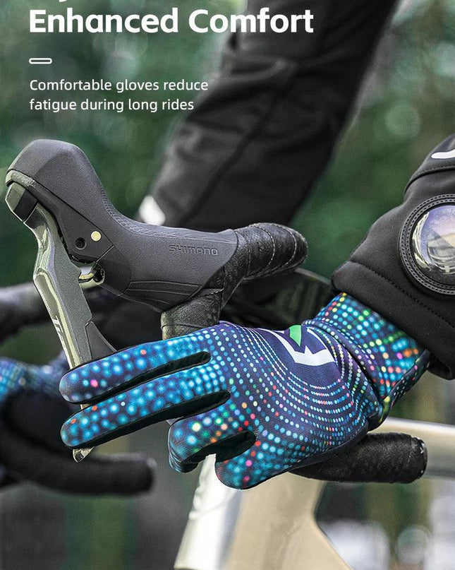 ROCKBROS Winter Gloves Windproof Thermal Warm Cycling Gloves Silicone Anti-Slip Motorcycle Ski Touch Screen Fleece Gloves