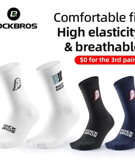 ROCKBROS Professional Cycling Socks Comfortable High Elasticity Breathable Socks Outdoor Sportswear Socks $0 for the 3rd pair