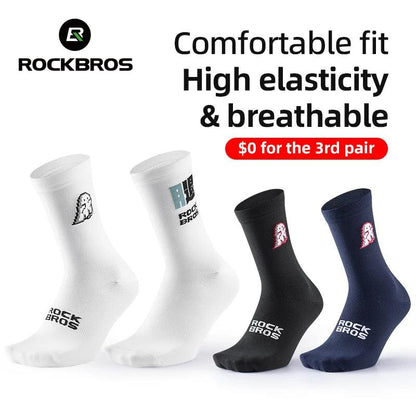 ROCKBROS Professional Cycling Socks Comfortable High Elasticity Breathable Socks Outdoor Sportswear Socks $0 for the 3rd pair