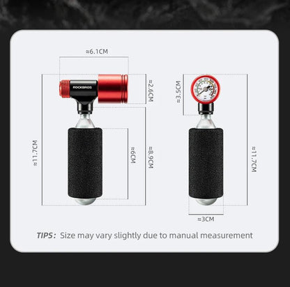 ROCKBROS Bicycle CO2 Cylinder Pump Gas Nozzle Bike Fast Inflator Inflatable Head Aluminum Adapter Riding Emergency Accessories