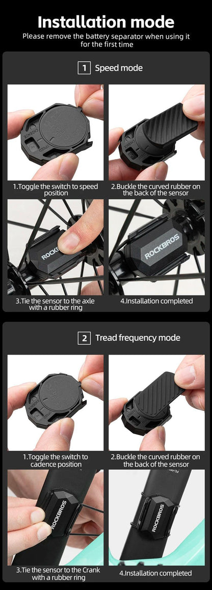 ROCKBROS Bicycle Computer ANT+ Cadence Speed Sensorn Waterproof MTB GPS Cycling For GARMIN Bryton XOSS Bicycle Accessories