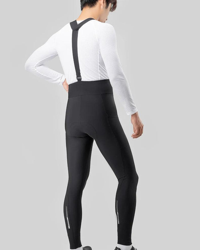 ROCKBROS Windproof Warm Bicycle Pants Winter Removable Buckle Strap Pants High Quality Shock-Absorbing Comfort Pad Pants MTB Men