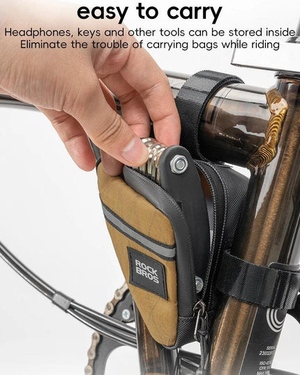 ROCKBROS Mini Triangle Bag Portable Bicycle Bag Ultralight Top Front Tube Frame Triangle Bag for Brompton Bike Cycling Accessory