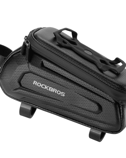 ROCKBROS Bike Bag Front Handlebar Bag Hard Shell 360° Cell Phone Holder With Touch Screen Waterproof Front Frame Cycling Bag