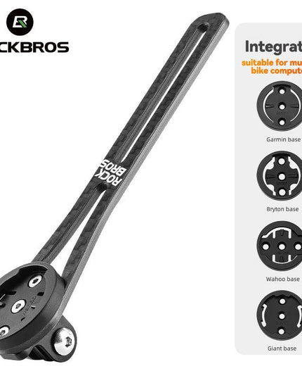 ROCKBROS Bike Computer Holder Carbon fiber For Garmin Bryton GoPro Camera Light Stand Cycling Computer Mount Extension Bracket