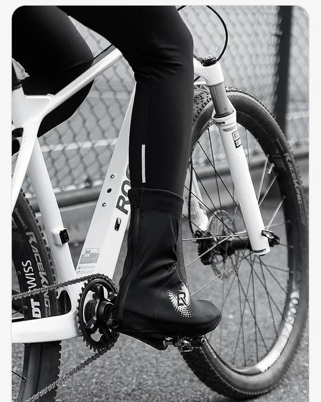 ROCKBROS Winter Cycling Shoe Covers Warm Thermal  Shoes Covers Windproof MTB Road Bike Racing Shoe Covers With YKK Zipper