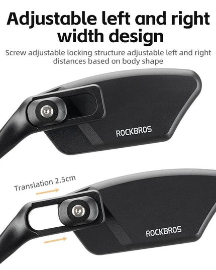 ROCKBROS Bicycle Mirror Handlebar Rear View Stainless Steel Reflector Universal Wide-Range 360° Adjustable Mirror Bike Accessory