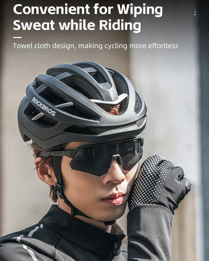 ROCKBROS Full Finger Gloves Sports Breathable Touch Screen Gloves MTB Road Bike Non-slip Gloves Cycling Lengthened Wrist Outdoor