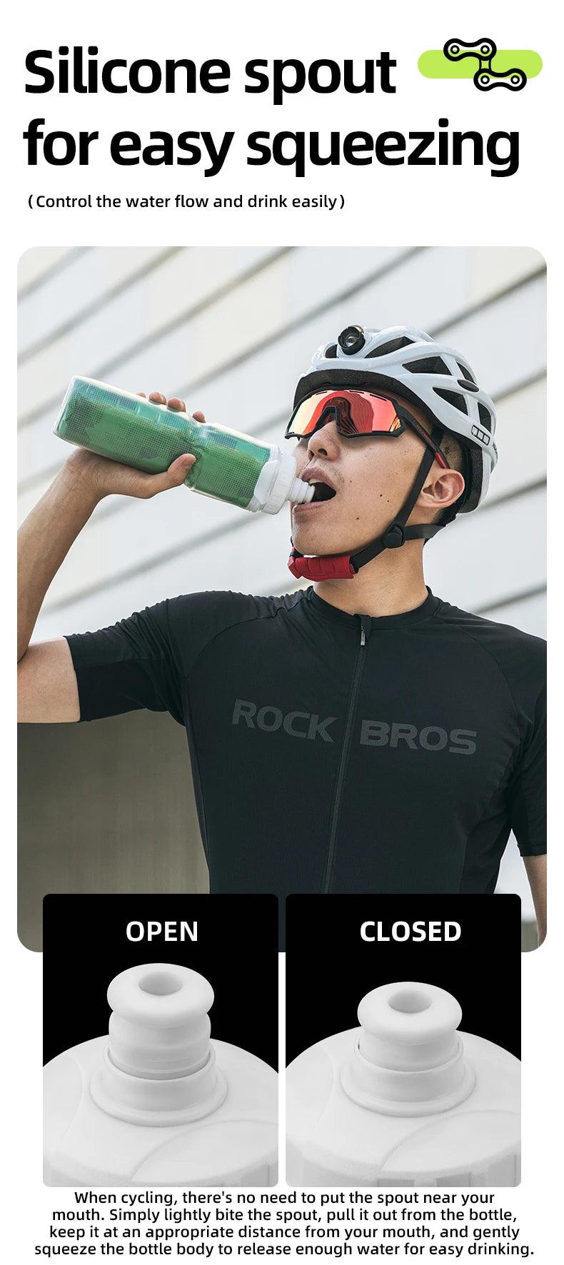 ROCKBROS Cycling Insulated Water Bottle 750ml PP5 Material Outdoor Sports Fitness Running Riding Camping Hiking Portable Kettle