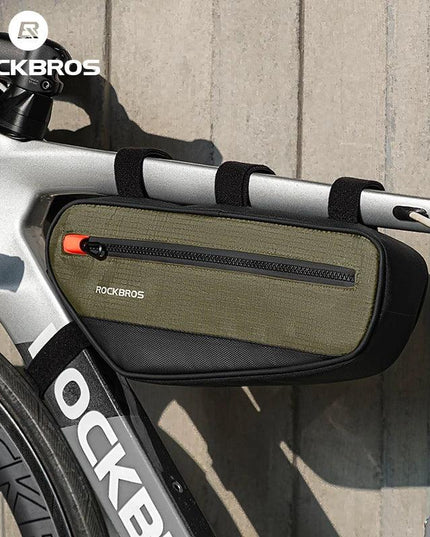ROCKBROS Bicycle Frame Tube Bag Reflective 1.7L Bike Top Bottom Tube Bag Frame Bag Large Capacity MTB Cycling Pannier Portable