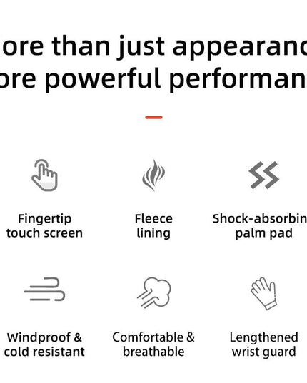 ROCKBROS Bike Glove Winter Warm Windproof Gloves Fleece Long Finger Touch screen Gloves Outdoor Sports Running Riding Mittens