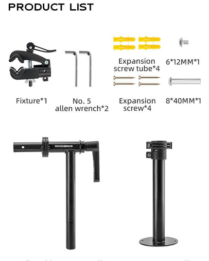 ROCKBROS Bike Repair Rack Desktop Professional Bicycle Wheel Truing Stand 360° Rotation Adjustable Maintenance Storage Stand