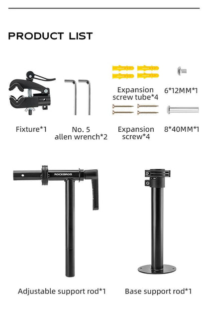 ROCKBROS Bike Repair Rack Desktop Professional Bicycle Wheel Truing Stand 360° Rotation Adjustable Maintenance Storage Stand