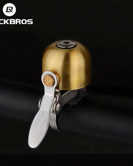 ROCKBROS Bicycle Vintage Brass Bell Ring Clear Sound Quality MTB Road Bike Retro Bell Cycling Children Horn Kid Bike Accessories
